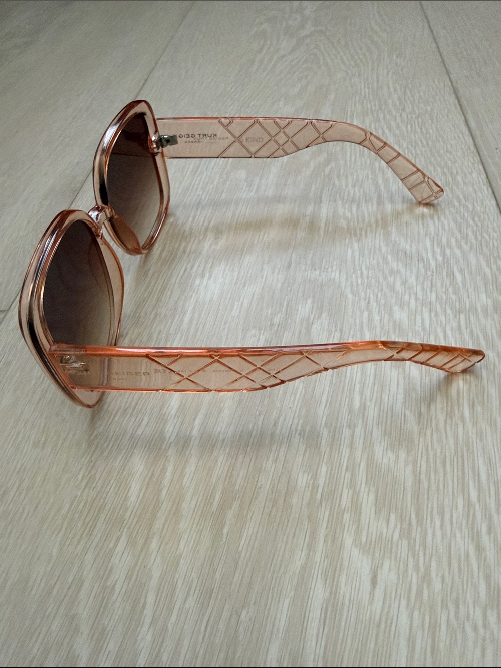 Kurt Geiger Rose Gold Square Gradient Sunglasses - Picture 5 of 11